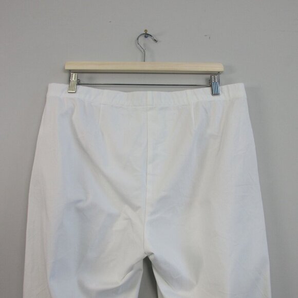 J Jill Women's Pants 14 White Cotton Blend Pleated Stretch Minimalist Beach 432 - Picture 10 of 14